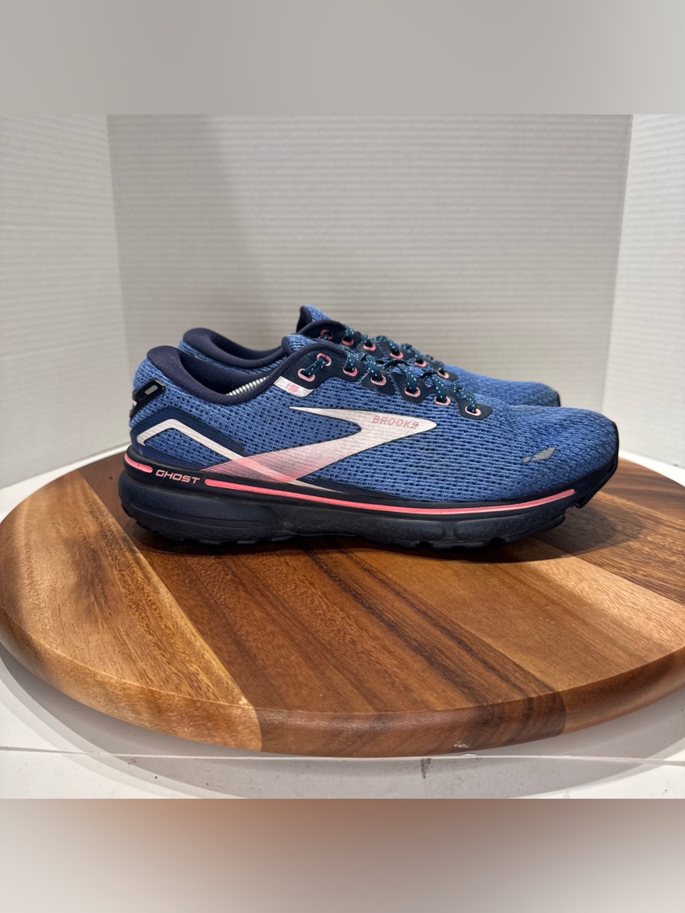 Brooks Ghost 15 Women's Running Shoes Blue Peacoat  Pink Size 10